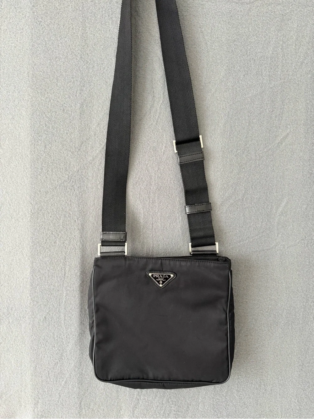 Prada Black Nylon Crossbody Messenger Bag